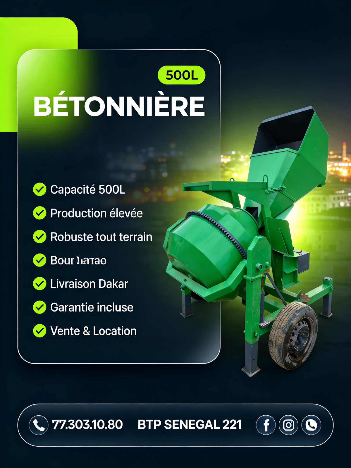 Chantier BTP Sénégal 221 à Dakar